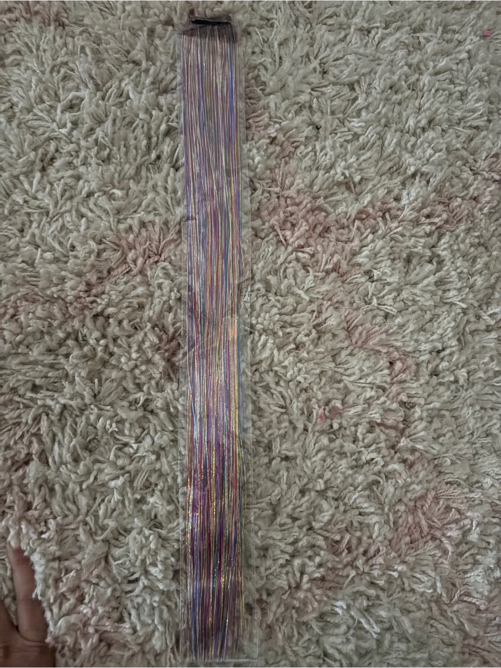 Iridescent Rainbow Hair Tinsel Clip-In